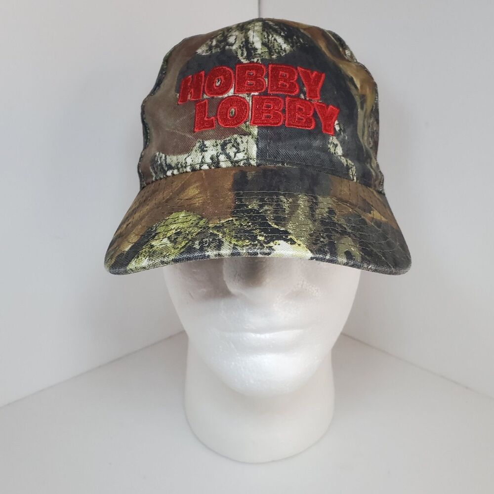Vtg Hobby Lobby Mossy Oak Trucker Hat Cap Outdoor Funny Unisex Hunting Camping